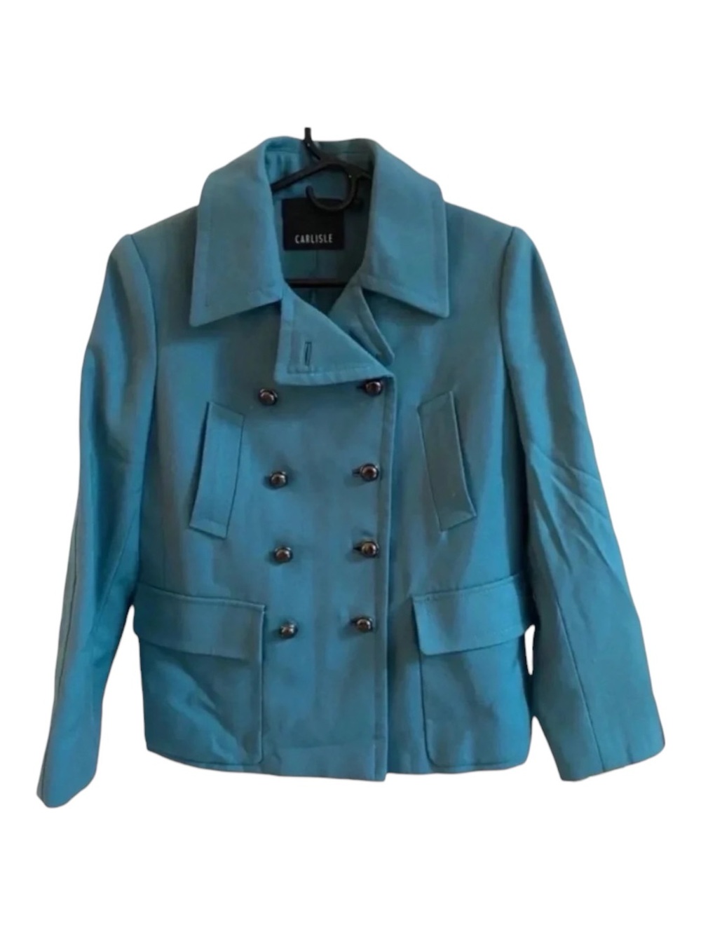 Carlisle Womens Blue Wool Pea Coat Jacket Blazer